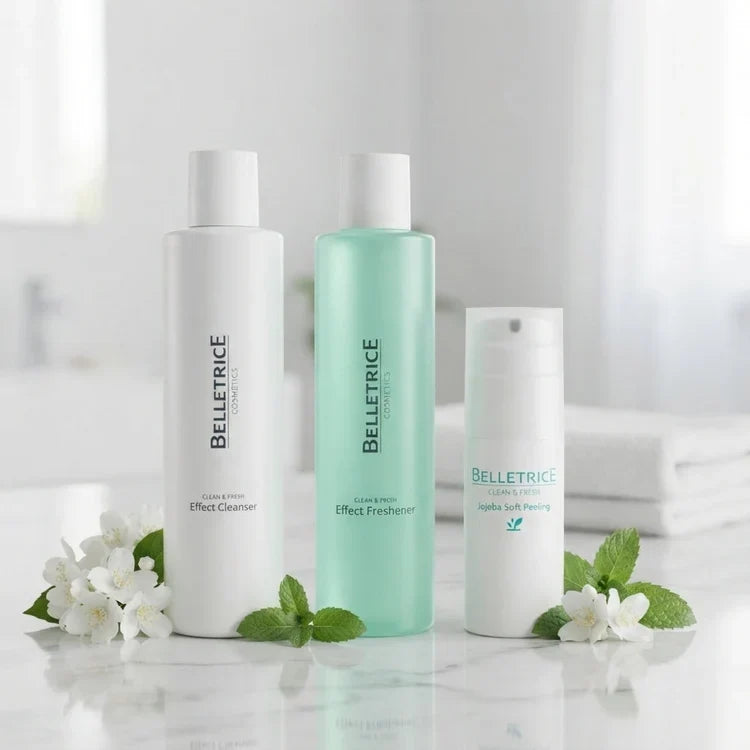 De basis voor succes: reiniging, toner en exfoliatie.